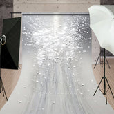 Aperturee Aperturee Abstract Fine Art Sweep Photo Backdrop Silver and White Paint Splatter Modern Textured Studio Photo Prop